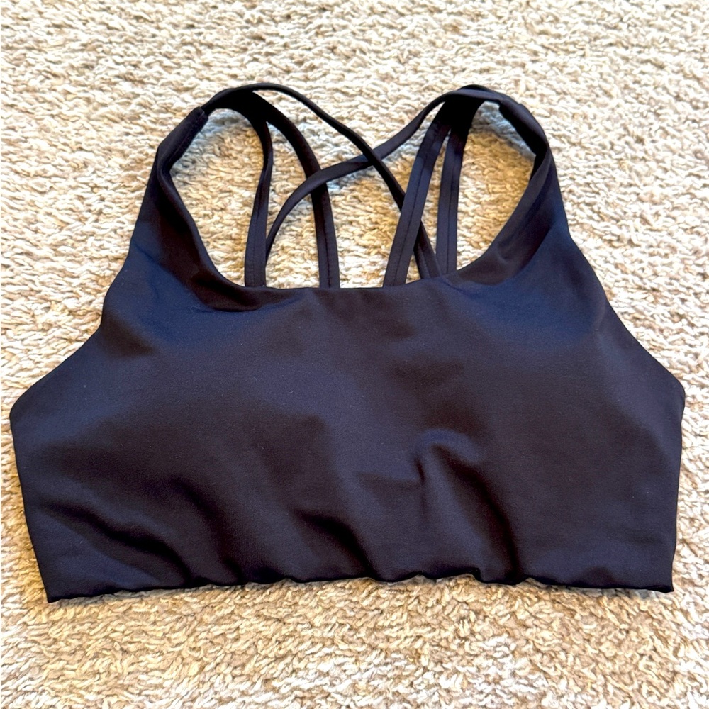 Senita Athletics Black Strappy Sports Bra